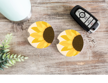 Load image into Gallery viewer, Sunflower Car Cup Holder Coasters
