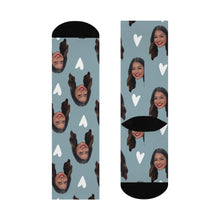 Load image into Gallery viewer, Custom Face Heart Crew Socks
