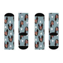 Load image into Gallery viewer, Custom Face Heart Crew Socks
