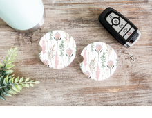 Load image into Gallery viewer, White Floral Car Cup Holder Coasters
