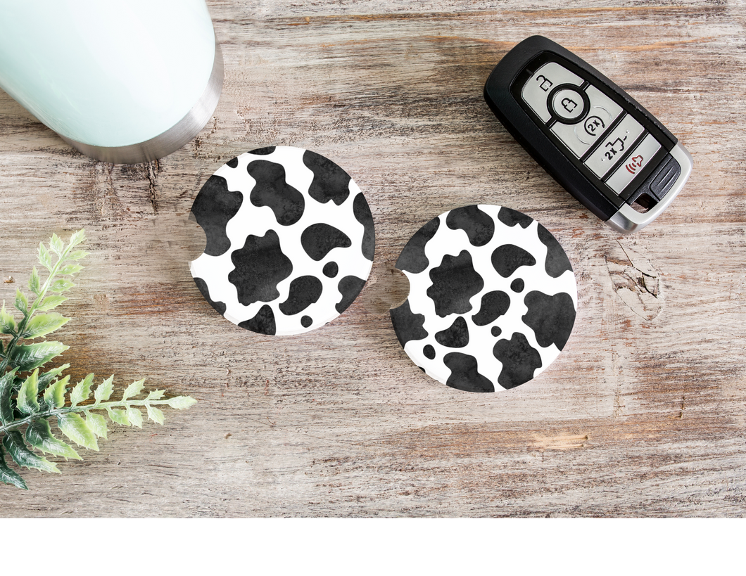 Cow Print Car Cup Holder Coasters